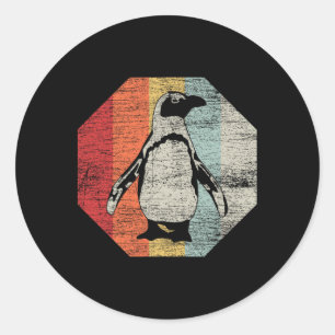 Adesivo Redondo Dia da Terra Oferece Pinguim Cute Animal