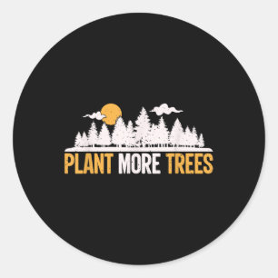 Adesivo Redondo Dia da Terra - Plante Mais Árvores, Árvore Mais Hu