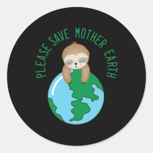 Adesivo Redondo Dia da Terra Por Favor Salve A Mãe Terra Chorando