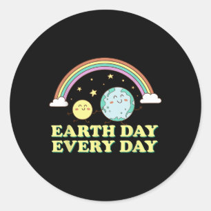 Adesivo Redondo Dia da Terra Prolongado Camisetas Dia da Terra Tod