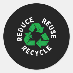Adesivo Redondo Dia da Terra Reduza o Reciclagem Incrível do Recic