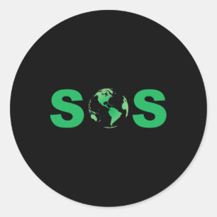 Adesivo Redondo Dia da Terra Sos Pro-Science Salve O Planeta Suste