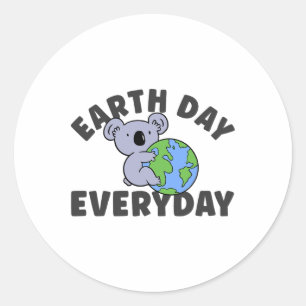 Adesivo Redondo Dia da Terra Todo o Mundo de Koala