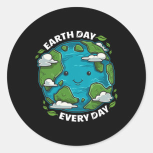 Adesivo Redondo Dia da Terra Todos Os Dias, Gpresente Ambiental Cu