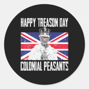 Adesivo Redondo Dia da traição Rei Charles Iii Inglês Funny 4th Of