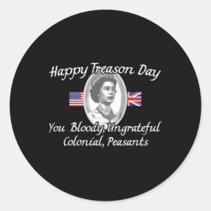 Adesivo Redondo Dia da traição Rei Charles Iii Inglês Funny 4th Of