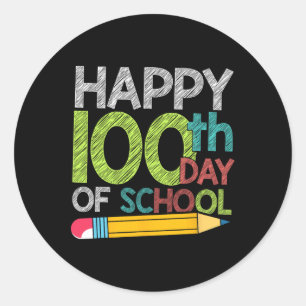 Adesivo Redondo Dia Dando Presente Aos Estudantes Felizes 100 Dias