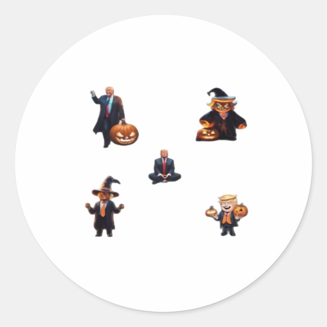 Adesivo Redondo Dia das Bruxas - Clássico da Trumpkin (Frente)