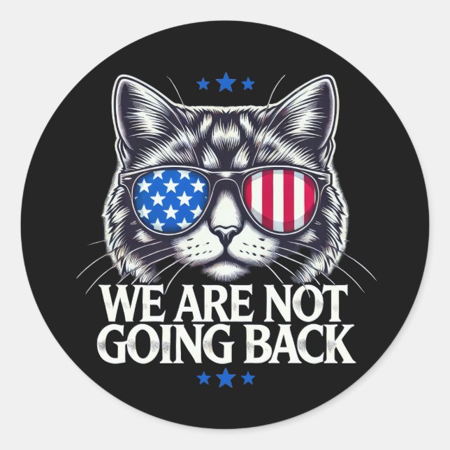 Adesivo Redondo Dia das Eleições Norte-Americanas 2024 Não Voltare (Frente)