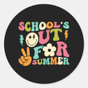 Adesivo Redondo Dia das Escolas de Groovy Fora para o Ensino de Ve
