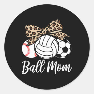 Adesivo Redondo Dia das Mães de Futebol de Volei Bysebyll Byll Mom