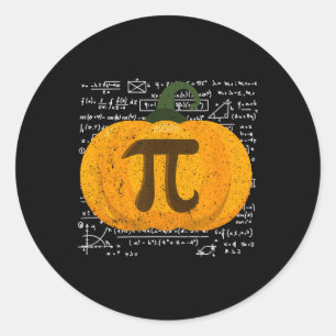 Adesivo Redondo Dia de Ação de Graças da Turquia Pumpkin Pie Pi Fr