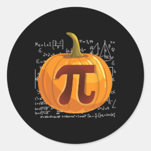 Adesivo Redondo Dia de Ação de Graças de Pumpkin Pie Math Diversão