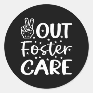 Adesivo Redondo Dia de Adoção do Cuidador Foster Peace Out