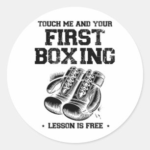 Adesivo Redondo Dia de Amor de Boxe Treinamento de Boxe Treinador