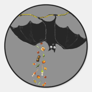 Adesivo Redondo Dia de as Bruxas engraçado