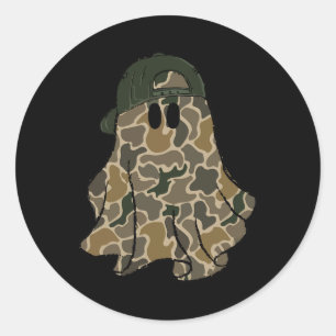 Adesivo Redondo Dia de as Bruxas engraçado Camouflage Camo Ghost H