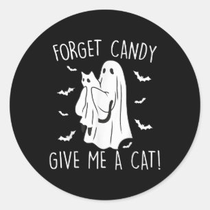 Adesivo Redondo Dia de as Bruxas engraçado Ghost Esquece O Docinho