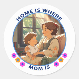 Adesivo Redondo Dia de as mães