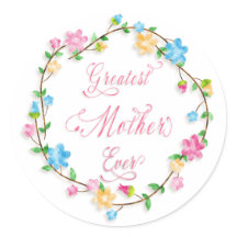 Dia de as mães Bonito Floral Wreath 3 Word Art