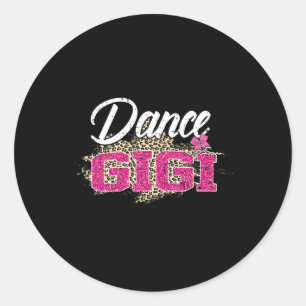 Adesivo Redondo Dia de as mães Dance Gigi Leopard Funny Dancing Gi