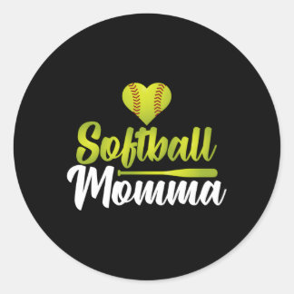 Adesivo Redondo Dia de as mães De Momma Softball Para Mães De Supo