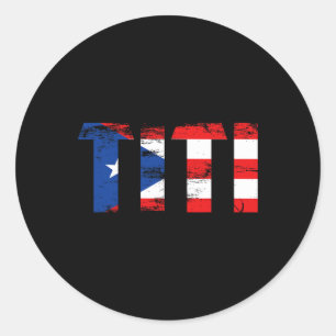 Adesivo Redondo Dia de as mães do Orgulho de Bandeira Porto Rico P