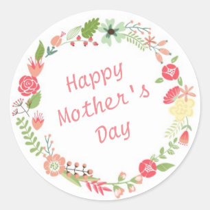 Adesivo Redondo Dia de as mães Feliz