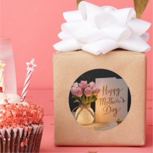 Adesivo Redondo Dia de as mães Feliz