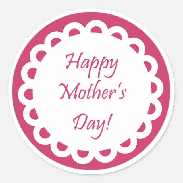 Adesivo Redondo Dia de as mães Feliz (Frente)