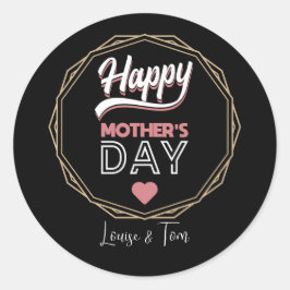 Adesivo Redondo Dia de as mães Feliz