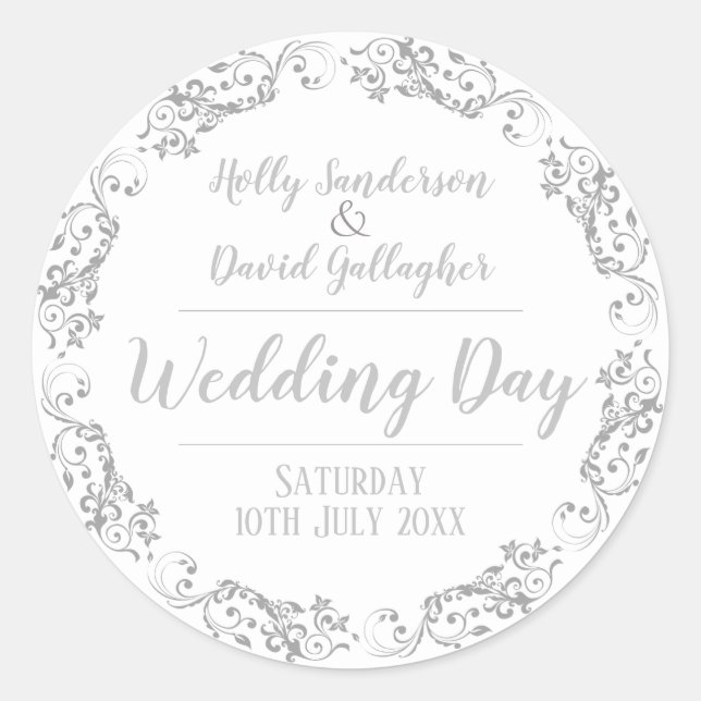 Adesivo Redondo Dia de Casamento de Noiva e de Noite (Frente)