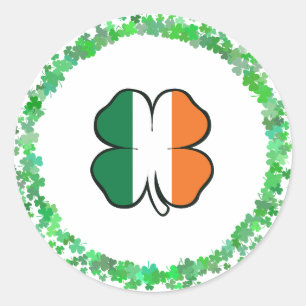 Adesivo Redondo Dia de Clover Saint Patrick, Irlanda