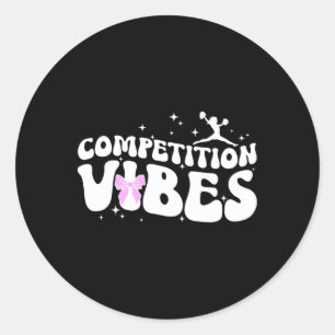 Adesivo Redondo Dia de Competição de Cheer Vibes Dia de Comp de Ch