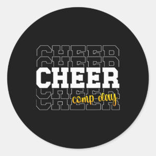 Adesivo Redondo Dia de Competição de Cheerleading Dia de Cheer