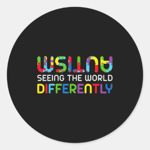 Adesivo Redondo Dia de Conscientização do Autismo Mundo Autista Di
