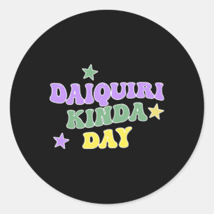 Adesivo Redondo Dia de Daiquiri Meio Engraçado Mardi Gras
