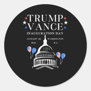 Adesivo Redondo Dia de Inauguração da Vance Trump