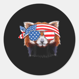 Adesivo Redondo Dia de Independência da Bandeira Americana do Red 