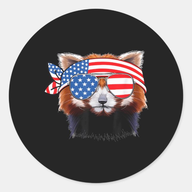 Adesivo Redondo Dia de Independência da Bandeira Americana do Red  (Frente)