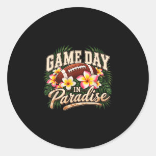 Adesivo Redondo Dia de jogo no paraíso futebol tropical