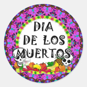 Adesivo Redondo Dia De Los Muertos