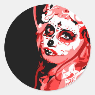 Adesivo Redondo dia de los muertos