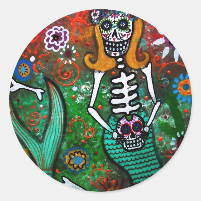 ADESIVO REDONDO DIA DE LOS MUERTOS (Frente)