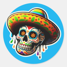 Adesivo Redondo Dia de los Muertos 4