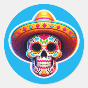 Adesivo Redondo Dia de los Muertos 5
