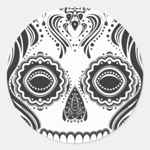 Adesivo Redondo Dia de los Muertos Aquela Rapariga Skull