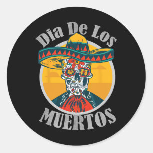 Adesivo Redondo Dia De Los Muertos Dia Dos Mortos Fantasia De Crân