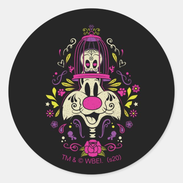 Adesivo Redondo Día De Los Muertos TWEETY™ & SYLVESTER™ (Frente)