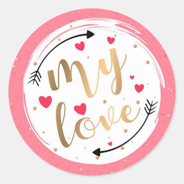 Adesivo Redondo Dia de os namorados (Frente)